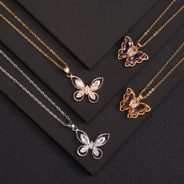 O1CN01E9cCsm20t02IGepyn_2215152786906-0-cib Wholesale Butterfly Necklace All-match Mori Niche Design Pendant