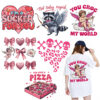 Wholesale Valentine's Day Custom Rhinestone UV DTF Ready to Press Transfers Wraps