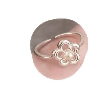 Wholesale Hollow flower plain ring with adjustable opening