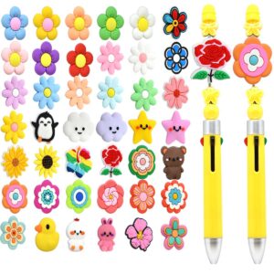 Wholesale Random 100pcs Colored Flower Shaped Focal Beads