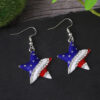 Wholesale Geometric pentagram Independence Day flag earrings