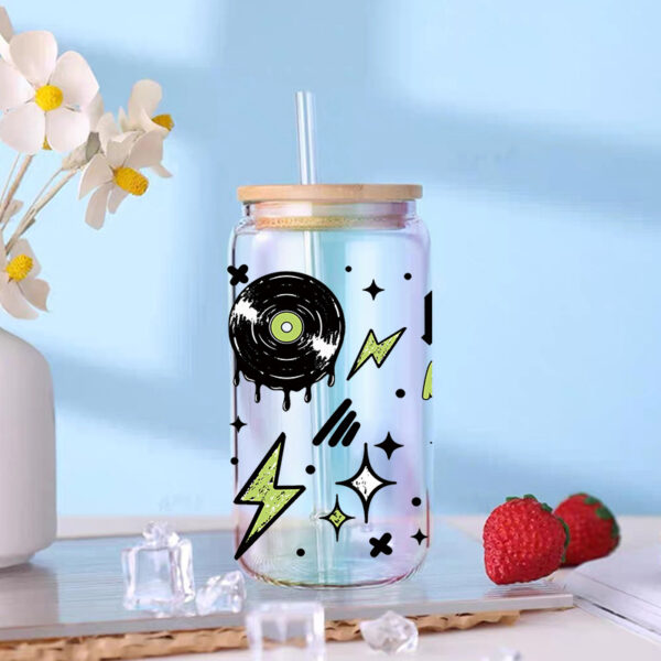 Wholesale Colorful Cartoon Music 16oz Cup UV DTF Wraps