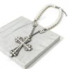 Wholesale Punk style pearl exaggerated cross pendant necklace