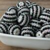 Wholesale  5pcs 20MM Resin Black and White Striped Diamond Balls