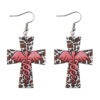 Wholesale Cross Leopard Angel Pendant Earrings Wooden Double-sided Earring Gift