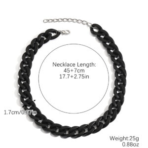 N2009-20 matte black necklace