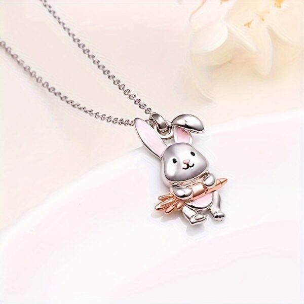 Wholesale Cute Cartoon Pink Rabbit Necklace