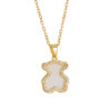 Wholesale Acrylic Cute Bear Titanium Steel Necklace