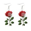 Wholesale Valentine's Day Red Rose Acrylic Earrings