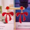 Wholesale Red Bow Acrylic Earrings