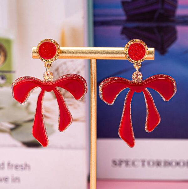 Wholesale Red Bow Acrylic Earrings