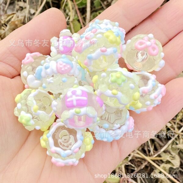 Wholesale 16mm luminous hand-painted oil dripping acrylic beads