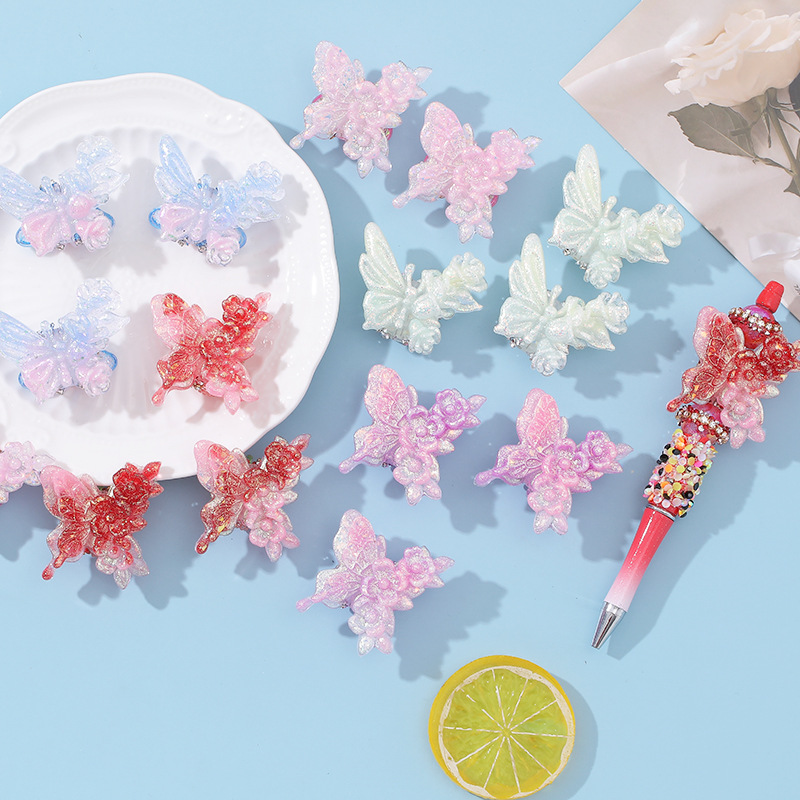Wholesale cartoon bead pen butterfly loose beads aessories