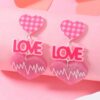 Wholesale Love Sparkling Heart shaped Acrylic Earrings for Valentine's Day