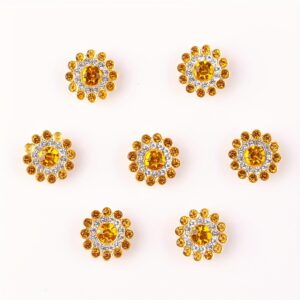 Golden / 14mm three-layer sunflower (glass diamond)