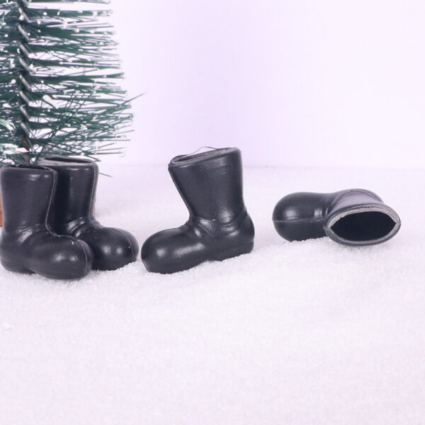 Wholesale Miniature plastic black short boots Doll Accessories