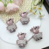 Wholesale Double-sided oil-inlaid alloy cute Peppa Pig beads
