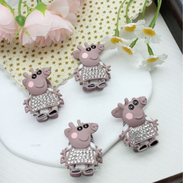 Wholesale Double-sided oil-inlaid alloy cute Peppa Pig beads