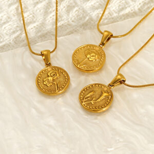 Wholesale Rose Flower Pendant Necklace Simple Titanium Steel Sunflower Necklace