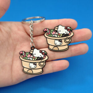 Wholesale Cute Creative Hot Pot Cartoon Brooch Keychain OLY Exclusive