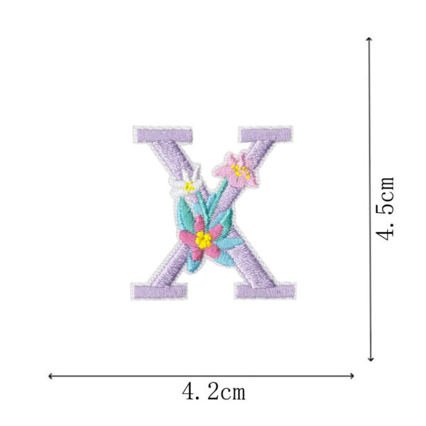 Wholesale Cartoon 26 Flower Letter Fabric Patch Graduation Cap Embroidery Patch