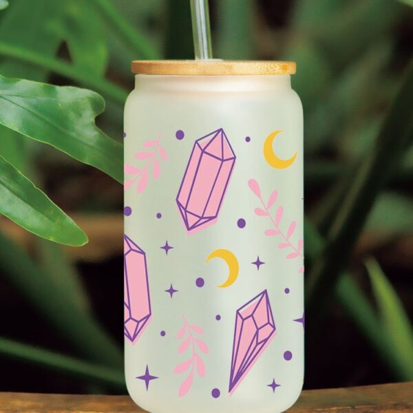 Wholesale Uv Transfer Sticker Glass Cup Crystal Label Crystal Sticker Cross-Border Exclusive for 16oz Glass Cup Special Sticker 23Cmx11Cm