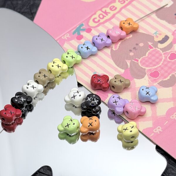 Wholesale DIY Alloy 10pcs Cartoon Violent Bear Beaded Accessories