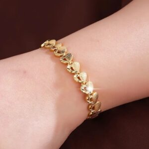Love half hollow bracelet-gold