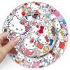 Wholesale 50 kitty cat graffiti stickers personalized cross-border cartoon cute Sanrio decorative mobile phone luggage stickers
