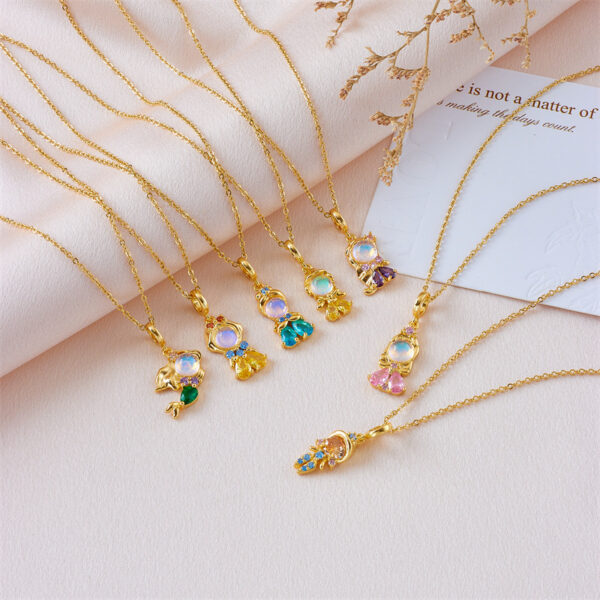 Wholesale creative cartoon necklace zircon Princess Accessories