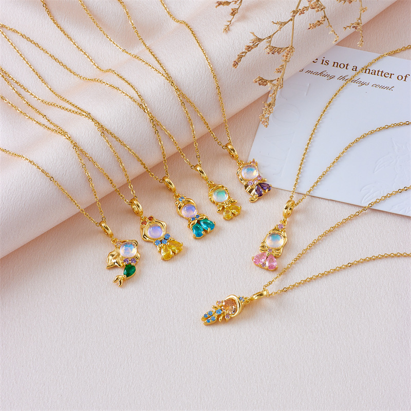 Wholesale creative cartoon necklace zircon Princess Aessories