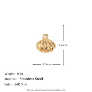 Dark pattern shell pendant-gold
