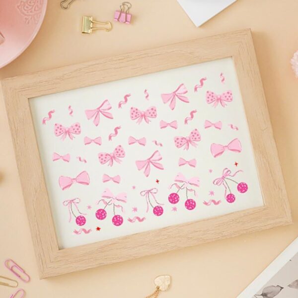 Wholesale 7 Pink Bow Cherry Theme 16oz Cup UV DTF Wraps