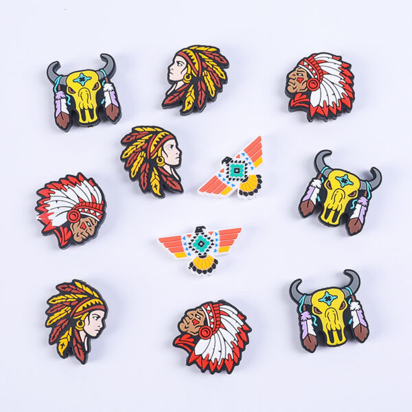 Wholesale 20pcs Cartoon Western Style Cow Head Silicone Beads