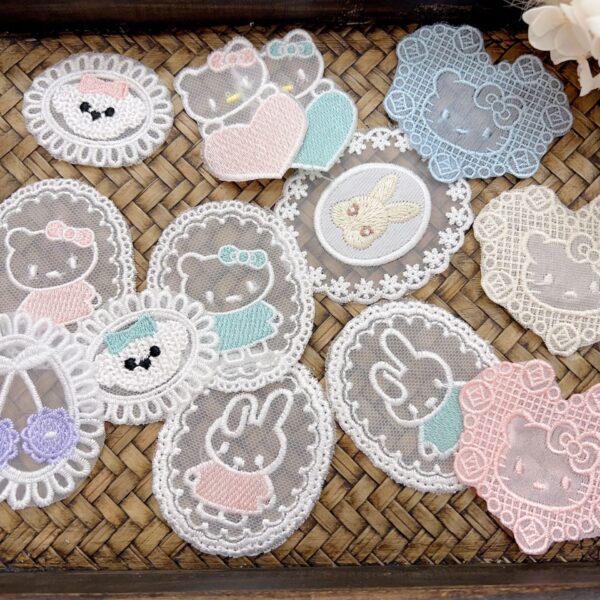 Wholesale Cartoon Cat Animal Colorful Lace Embroidery DIY Patches
