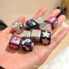 Wholesale Denim print dog star heart square bead