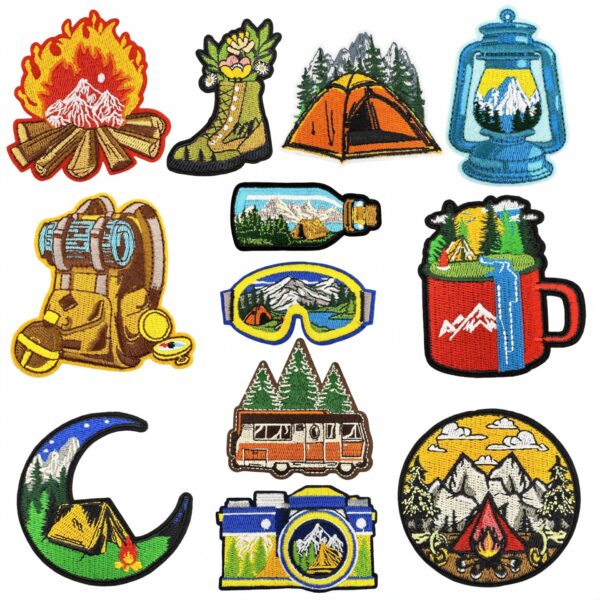Wholesale Cartoon Outdoor Scenery Embroidery Cloth DIY Stickers