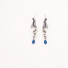 Wholesale Blue Copper Plated Gold Zircon Long Earrings