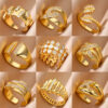 Wholesale X-Shaped Stripesd Zircon Double Color Luxury Open Ring