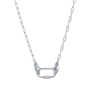 Silver hand-operated necklace