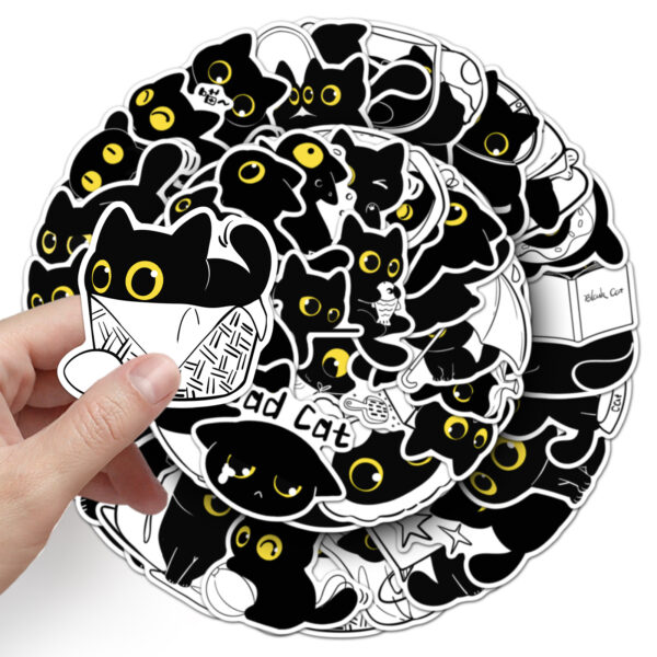 Wholesale 50 Cute Black Cat Stickers