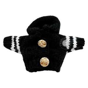 Black button hooded sweater