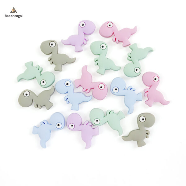 O1CN01EZunL81RqhTgehprM_2869292163-0-cib Wholesale 10PCS Teether Dinosaur DIY Baby Molded Silicone Beads