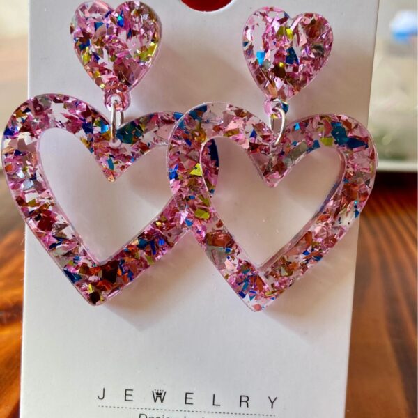 Wholesale Valentine's Day Acrylic Love Peach Heart Earrings