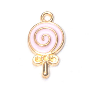 1 pink lollipop oil drop pendant