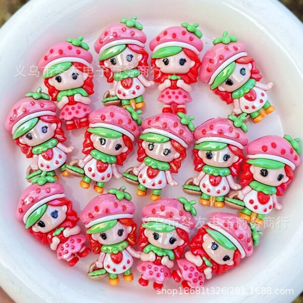 Wholesale 10pcs 34mm cartoon cute fruit girl acrylic beads