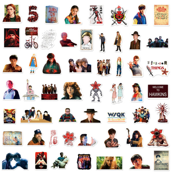 Wholesale 54pcs Cute Cartoon Character Waterproof Vinyl Stickers