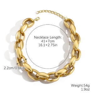 N2010-7 matte gold necklace