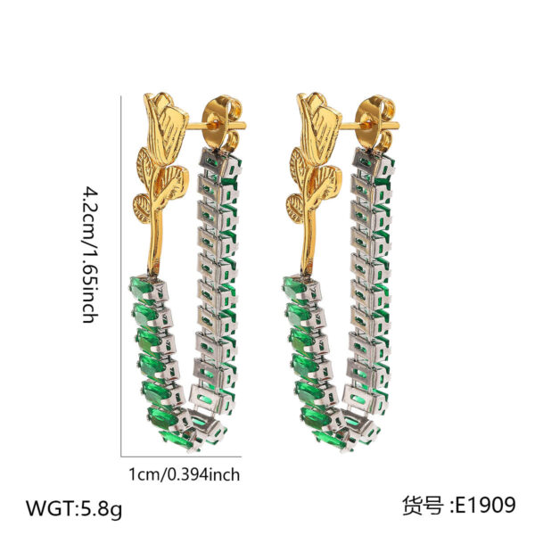 O1CN01EeXnKs1P9XFkJpLfZ_2218506891798-0-cib Wholesale Stainless Steel Zircon Tassel Earrings