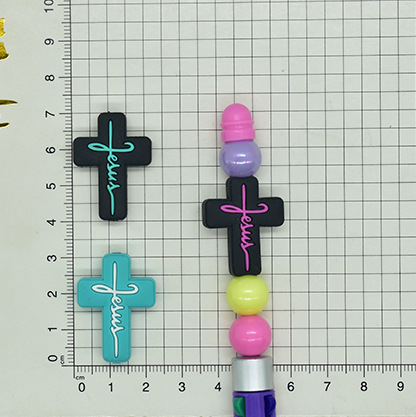 Wholesale Random 100pcs Soft Rubber Beads Cartoon Cross Loose Beads